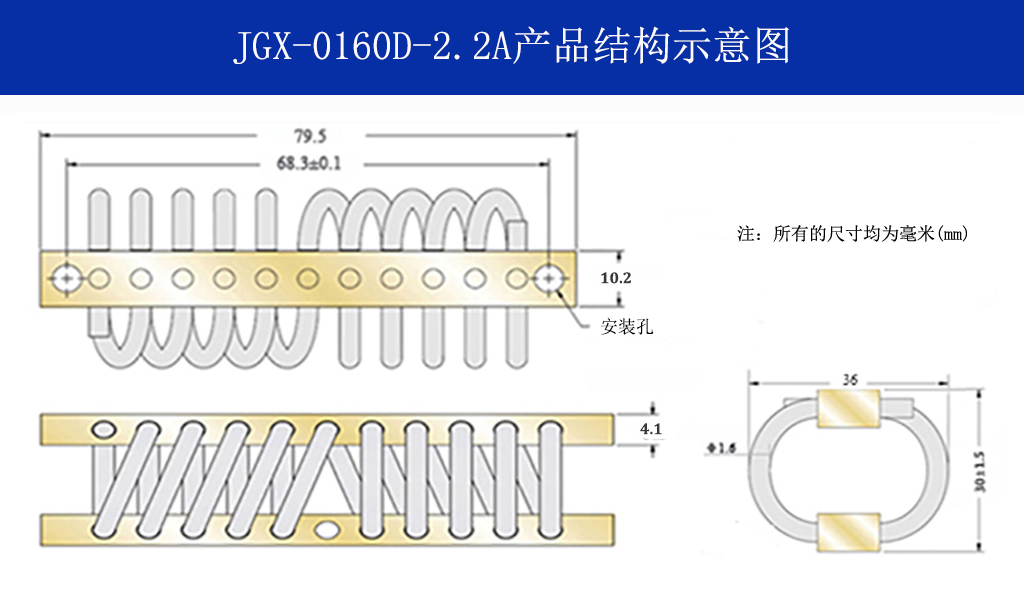 JGX-0160D-2.2A多应用钢丝绳隔振器结构