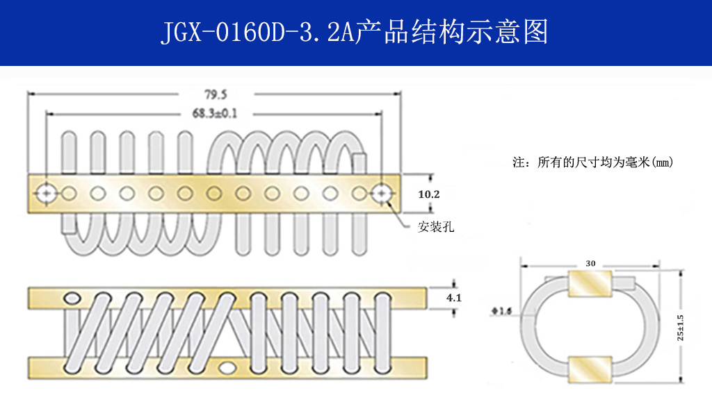 JGX-0160D-3.2A多应用钢丝绳隔振器结构