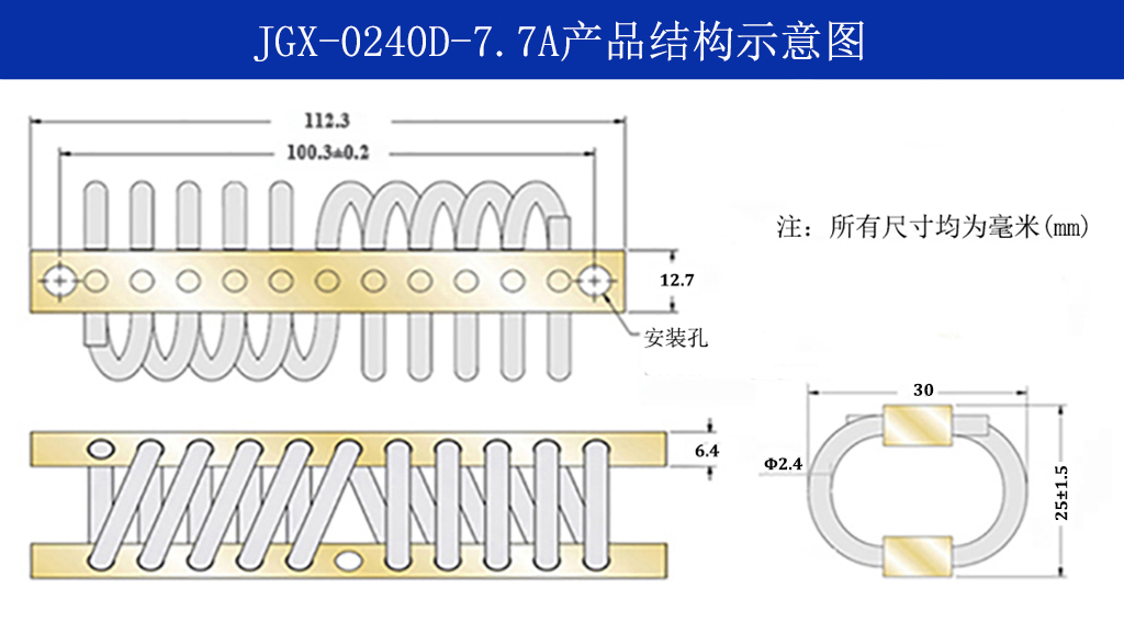 JGX-0240D-7.7A多应用钢丝绳隔振器结构