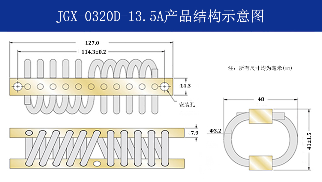 JGX-0320D-13.5A多应用钢丝绳隔振器结构
