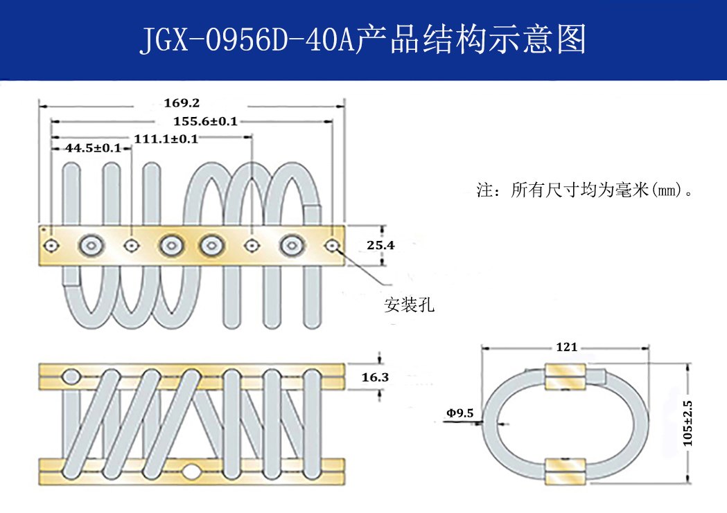 JGX-0956D-40A多应用钢丝绳减震器结构