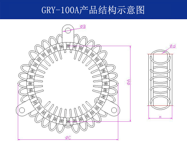 GRY-100A轻型舰载钢丝绳隔振器结构